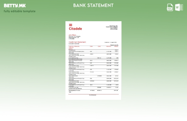 модерен стил Литванија (Литва) Шаблон на банкарска кредитна картичка Citadele